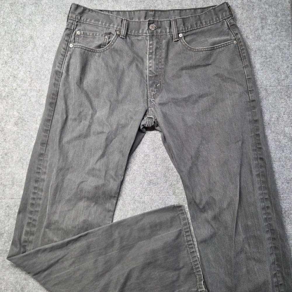 Levi's 559 Jeans Mens 36x36 Gray Black Relaxed Straight Leg Denim Tall